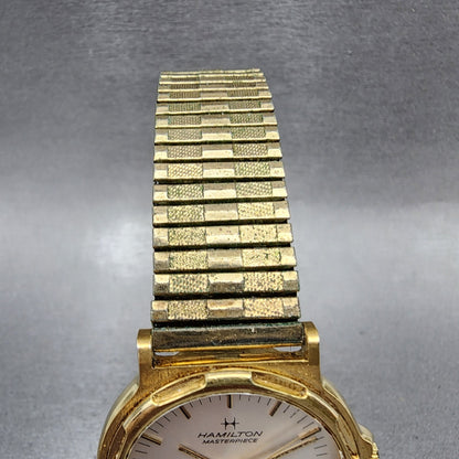 Hamilton Masterpiece Watch Men 32mm Silver Dial Gold Tone Daydate 9404C New Batt4