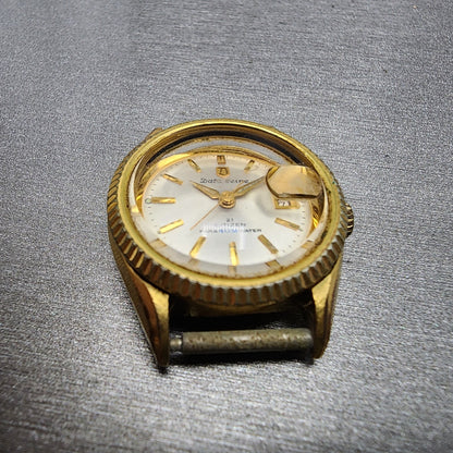 Citizen Watch Women 26mm White Dial Gold Tone Date Round Manual Runs2