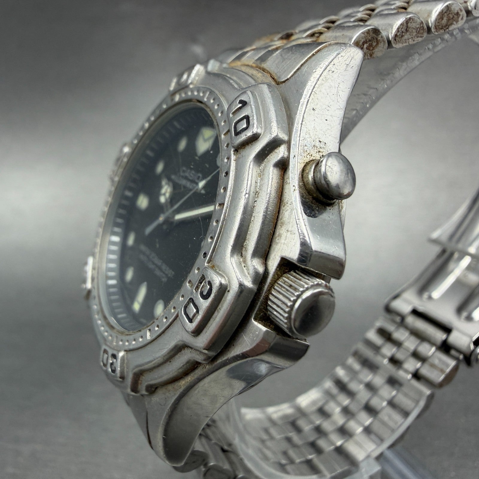 Casio Illunimator Dive Watch Men 39mm Black Dial Silver Tone MD-781 READ!!!!!!!2