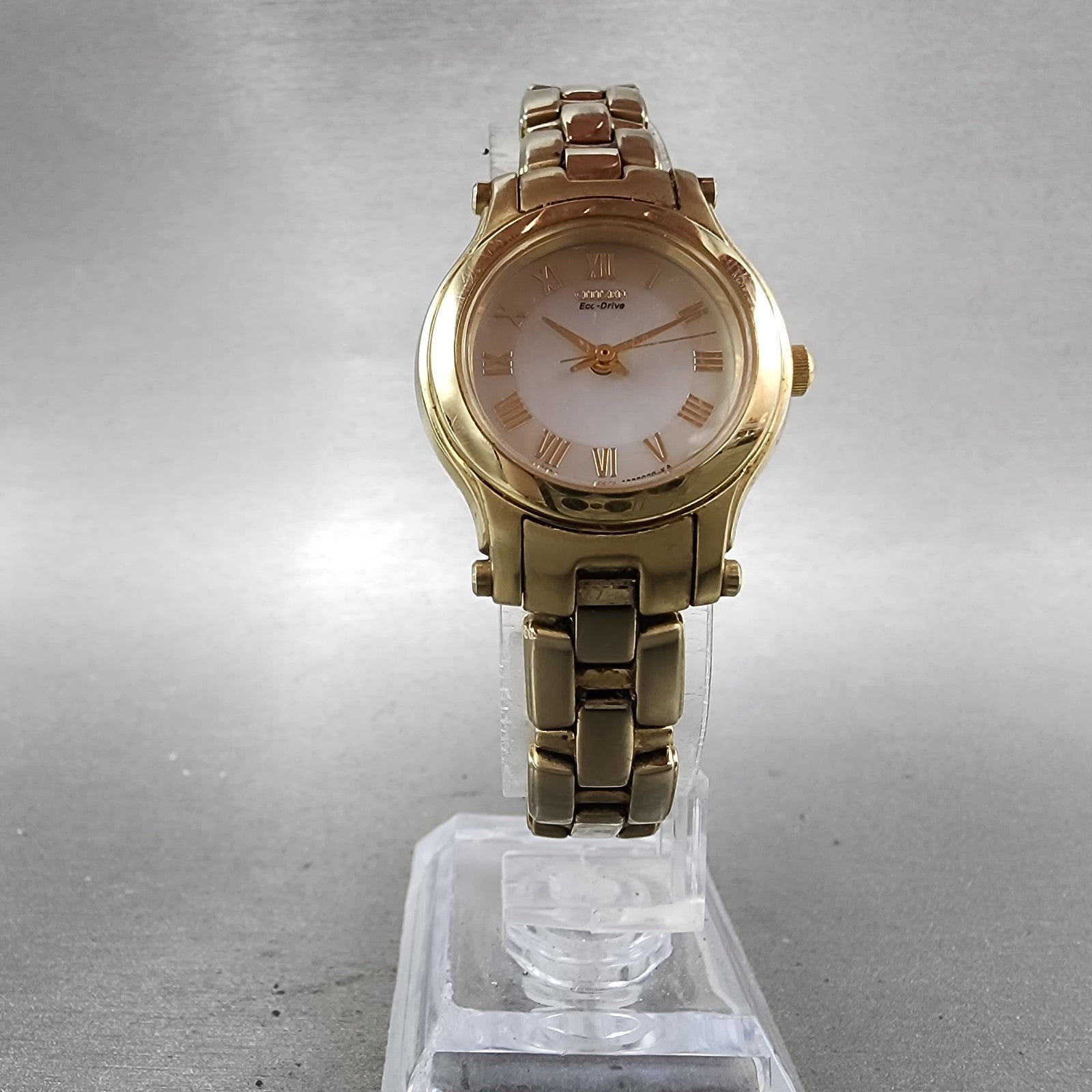 Citizen EcoDrive Watch Women 26mm MOP Dial Gold Tone Round Runs E031S0218215