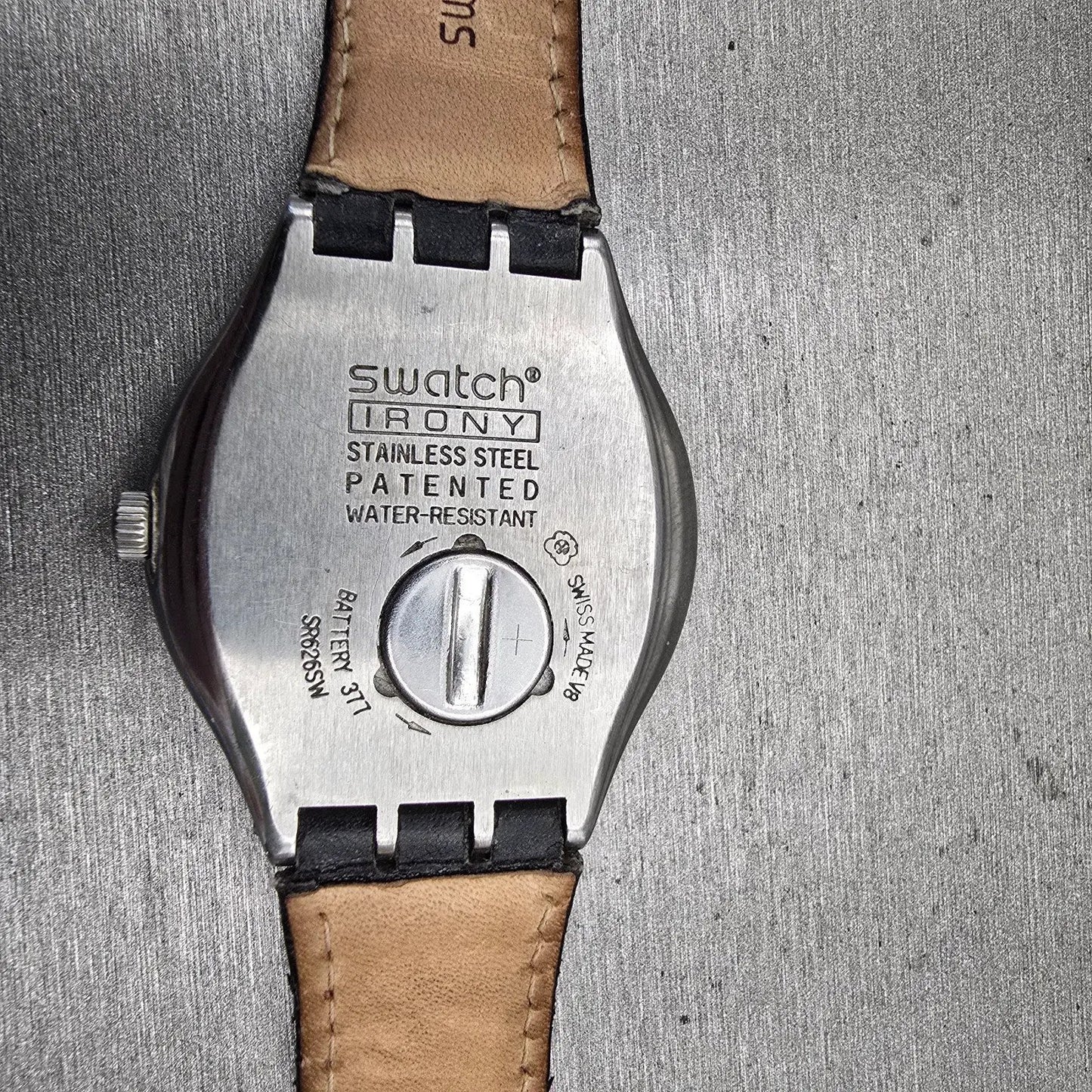 Swatch IRONY Feature Steel Watch Men Black Dial Steel DaydateYGS737 New Battery10