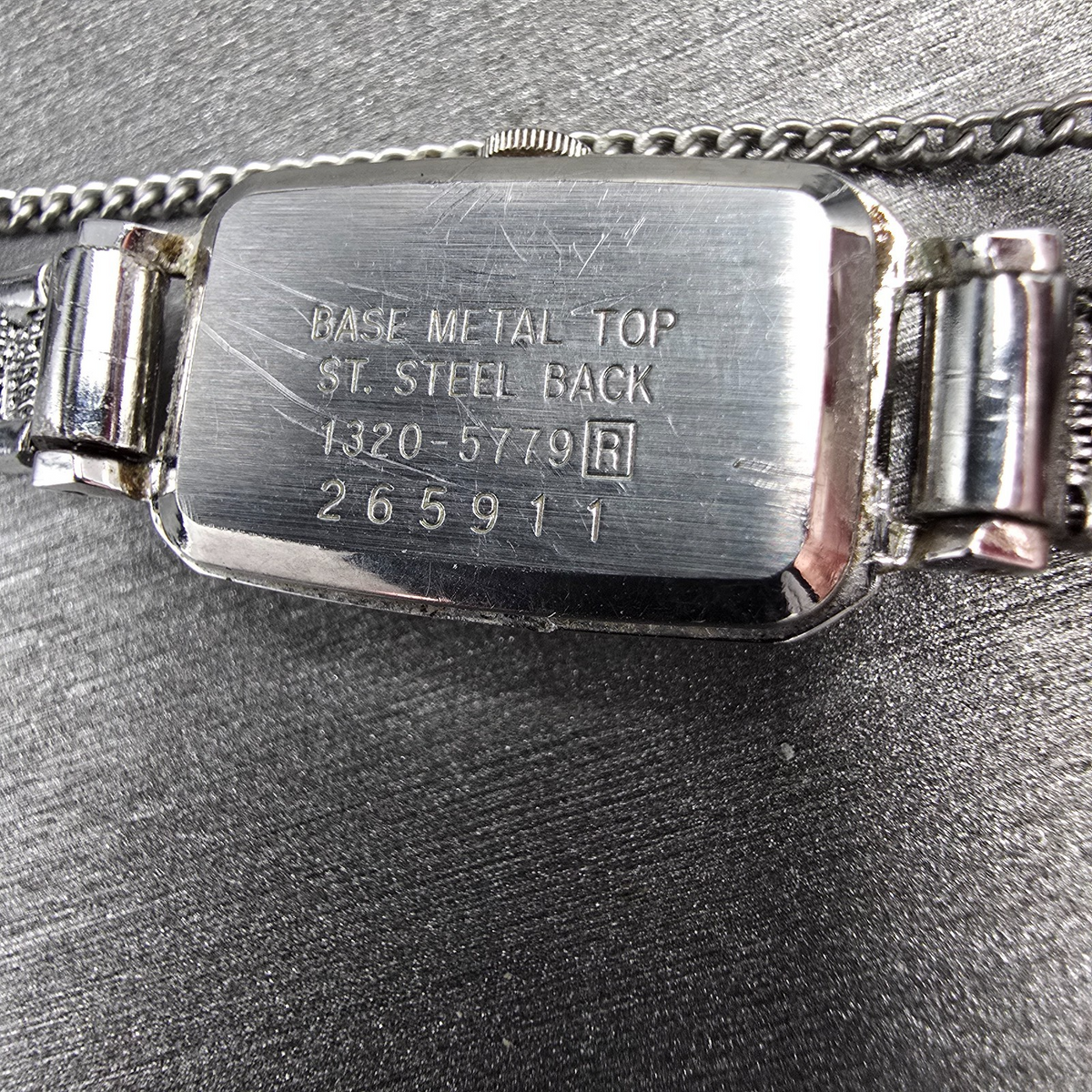Seiko Watch Women 13mm Silver Dial Silver Rectangle 1320-5779 New Battery VTG10