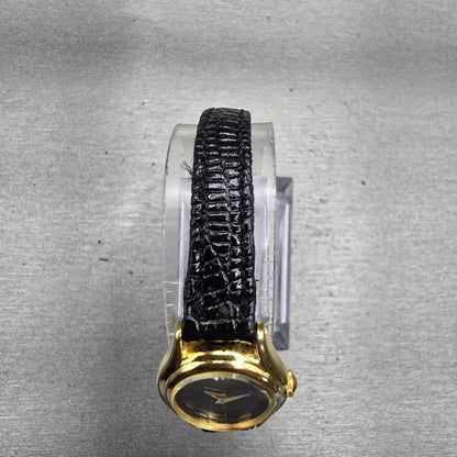 Citizen CQ Watch Women 18mm Black Dial Gold Tone Oval 3220-320025 New Battery4