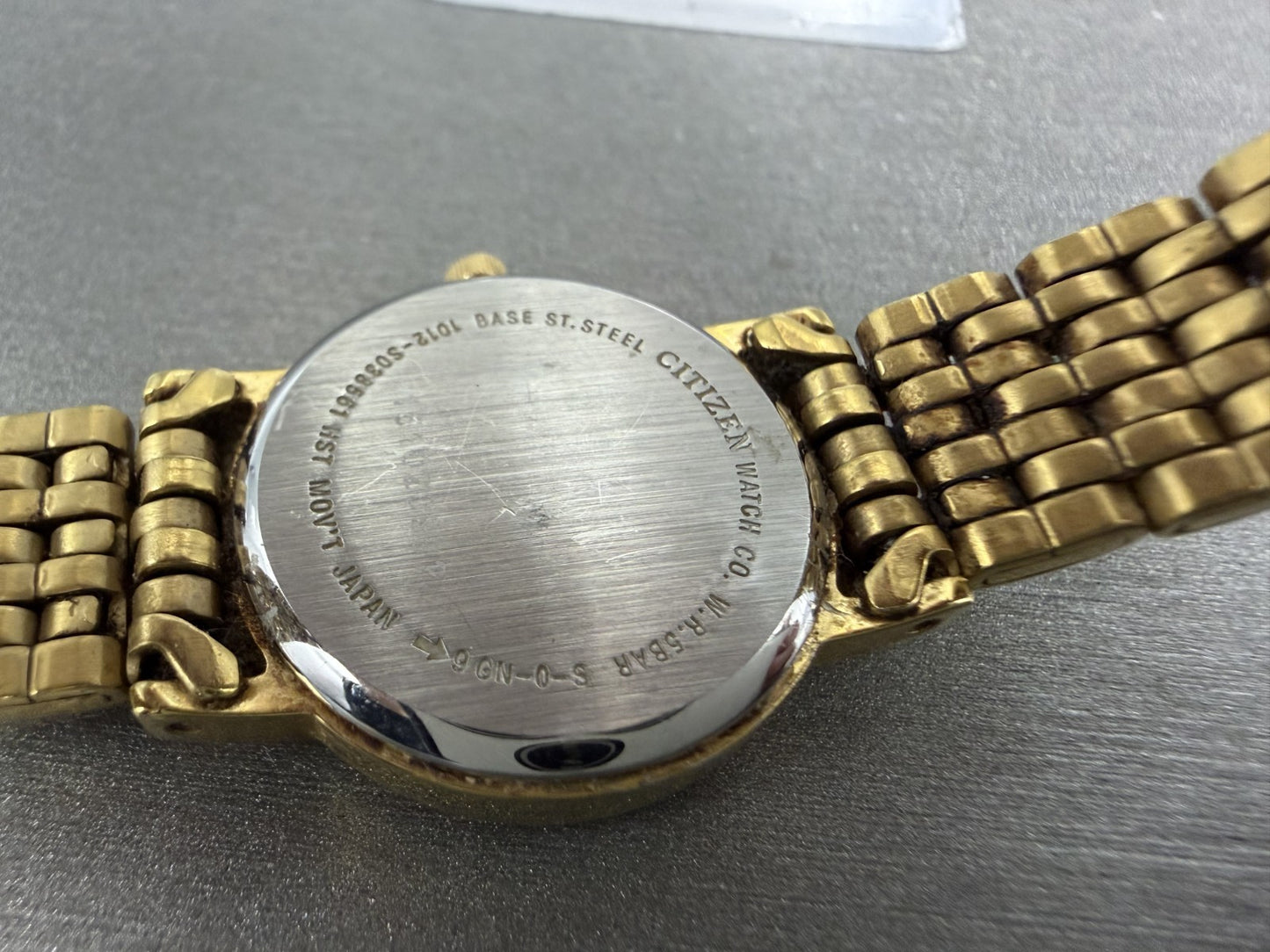 Citizen Watch Women 24mm Black Dial Gold Tone Date Round 1012S038562 New Batt12