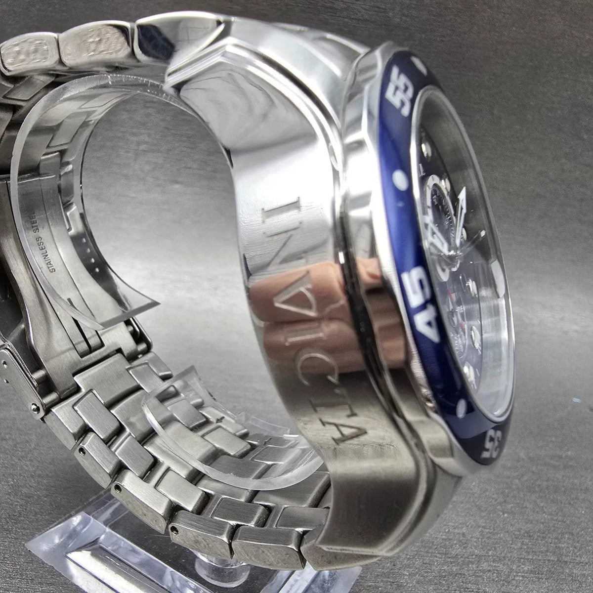 Invicta Pro Diver GMT Watch Men 48mm Blue Dial Steel Daydate Alarm 6087 NewBat5