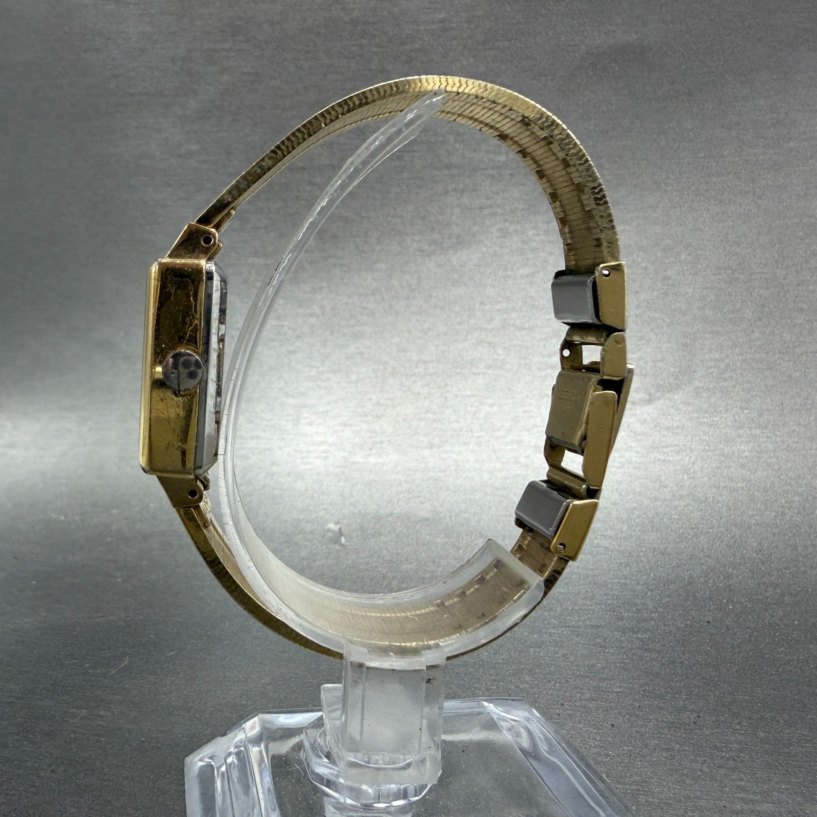 Seiko Tank Watch Women 20mm Black Dial Gold Tone Rectangle 4301-5030 New Battery6