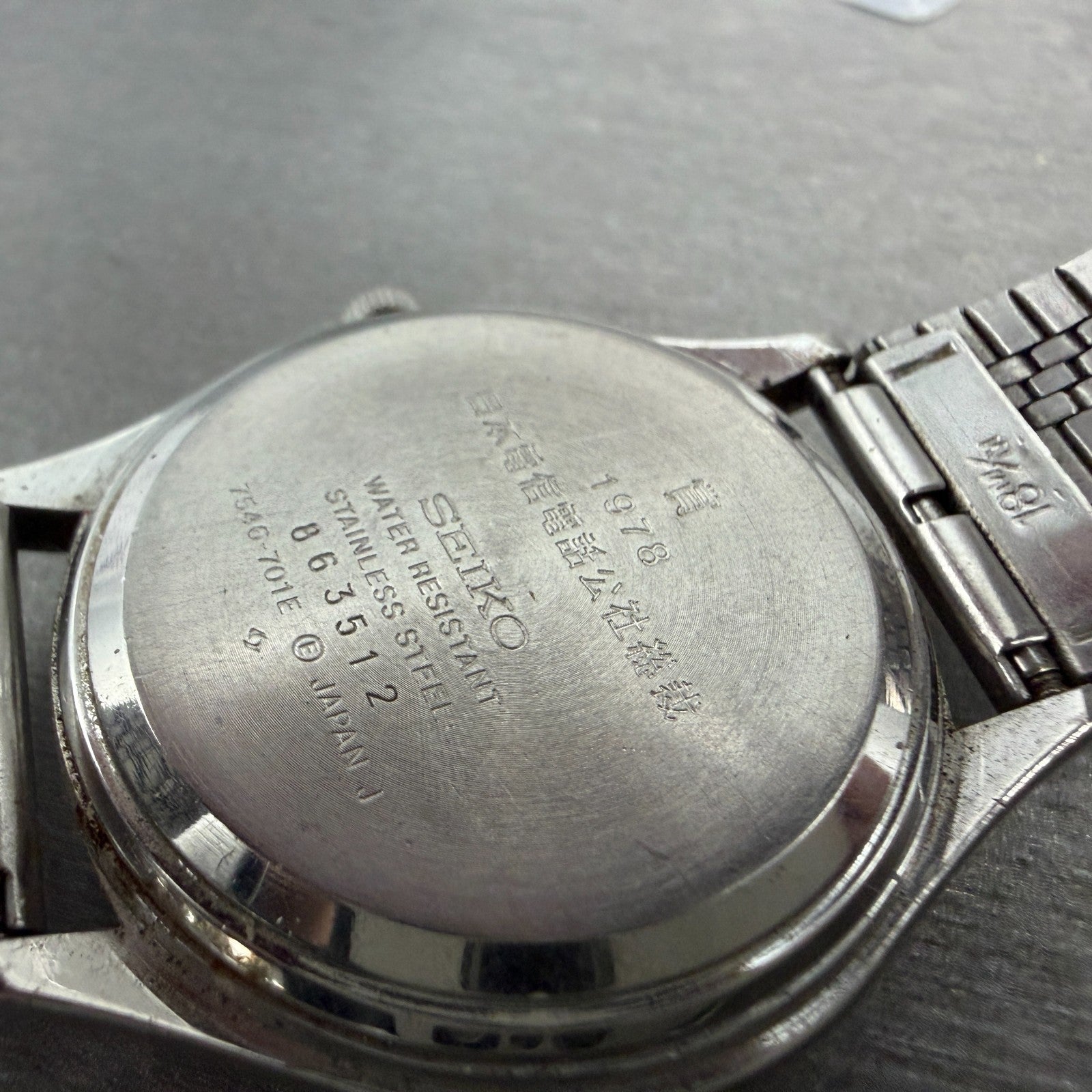 Seiko Type II Watch Men 37mm Silver Dial Silver Tone Daydate 7546-701E New Batt9