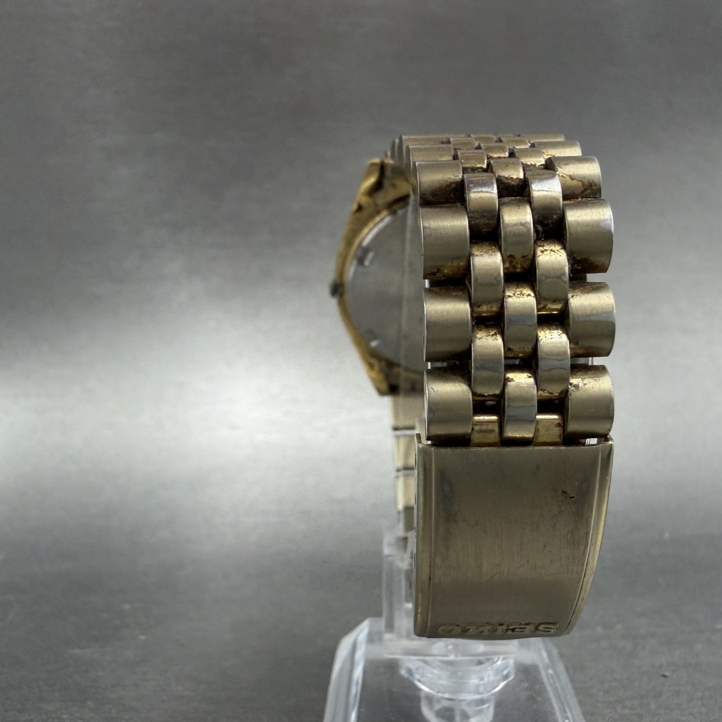 Seiko President Watch Men 36mm Gold Dial Gold Tone Daydate 7n43-8119 New Batt AP7