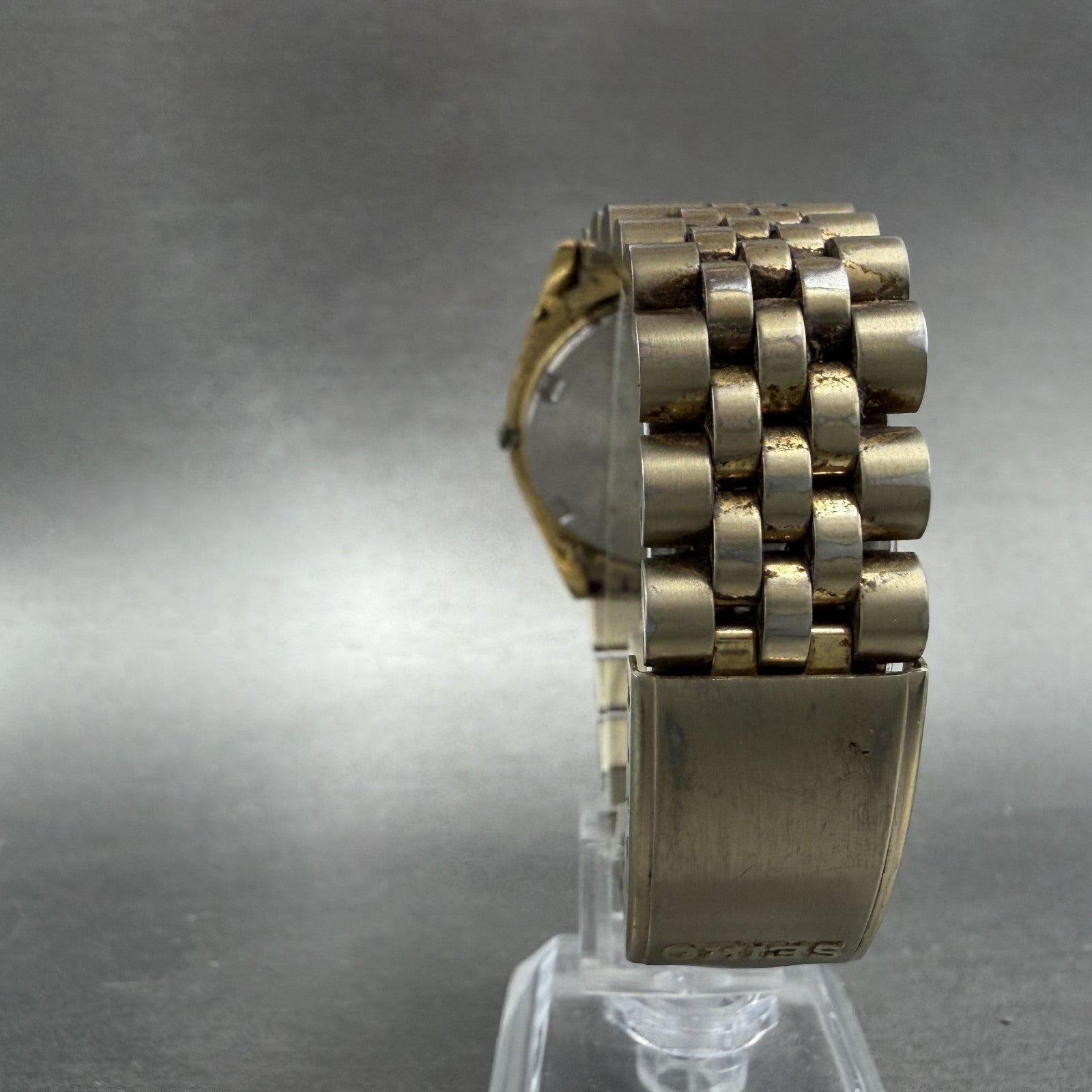 Seiko President Watch Men 36mm Gold Dial Gold Tone Daydate 7n43-8119 New Batt AP7