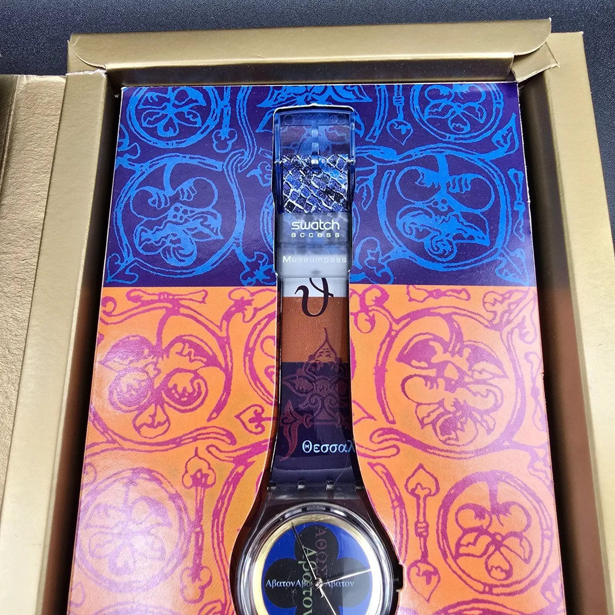 Swatch Access Avaton Watch Men 34mm Blue Dial Blue Case SKZ107 New Battery NOS5