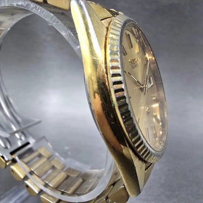 Seiko SQ President Watch Men 36mm Gold Dial Gold Daydate 5Y23-8A60 Round PARTS T4