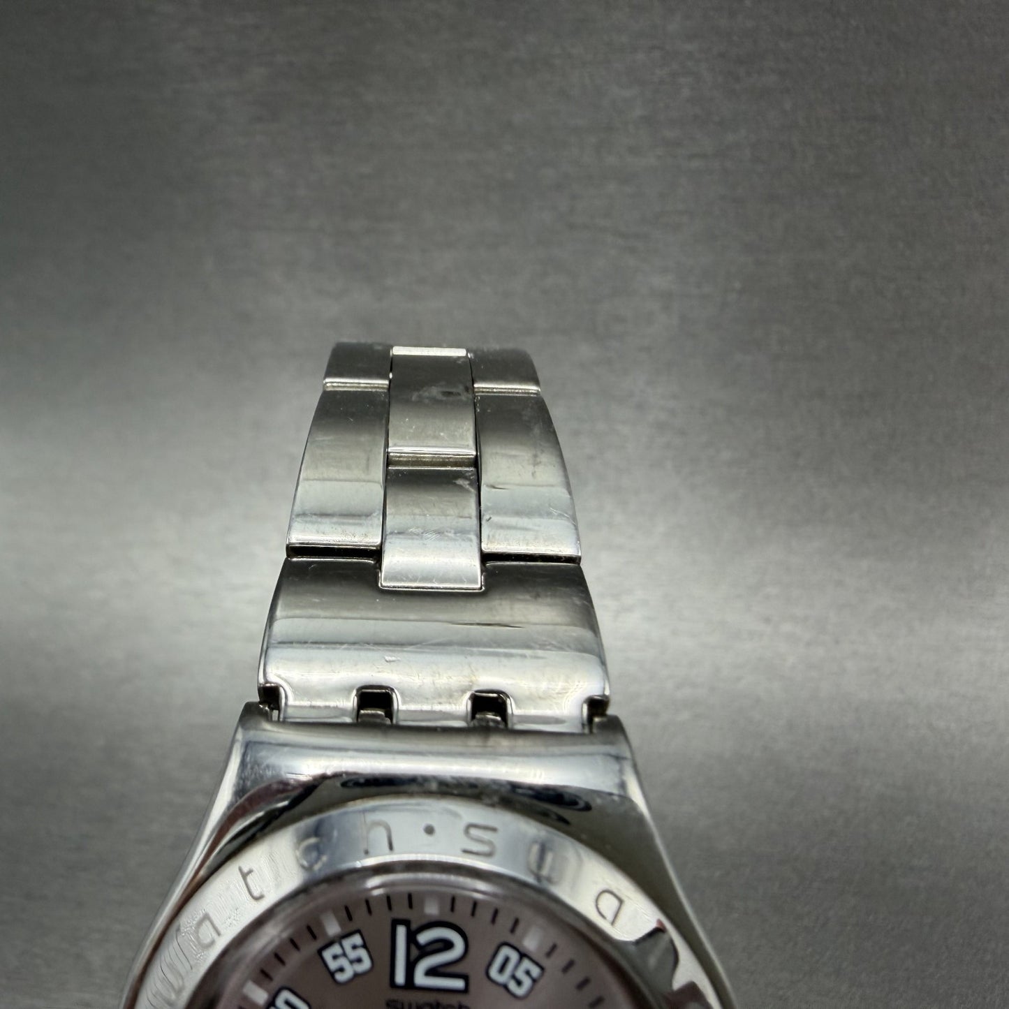 Swatch Irony Ciel Clair Watch Women 33mm Pink Dial Steel Daydate Round New batt4