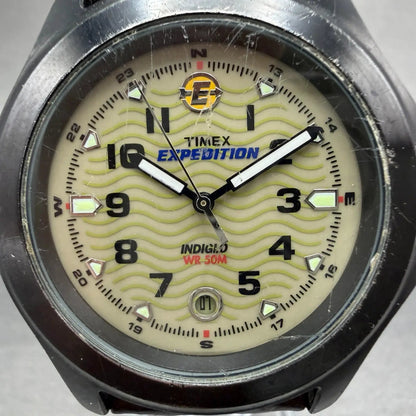 Timex Expedition Watch Men 39mm Gray Dial Black Tone Date Round New Battery KLP1