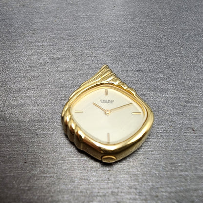 Seiko Necklace Watch Women 24mm Champagne Dial Gold Tone 23205940 New Battery2