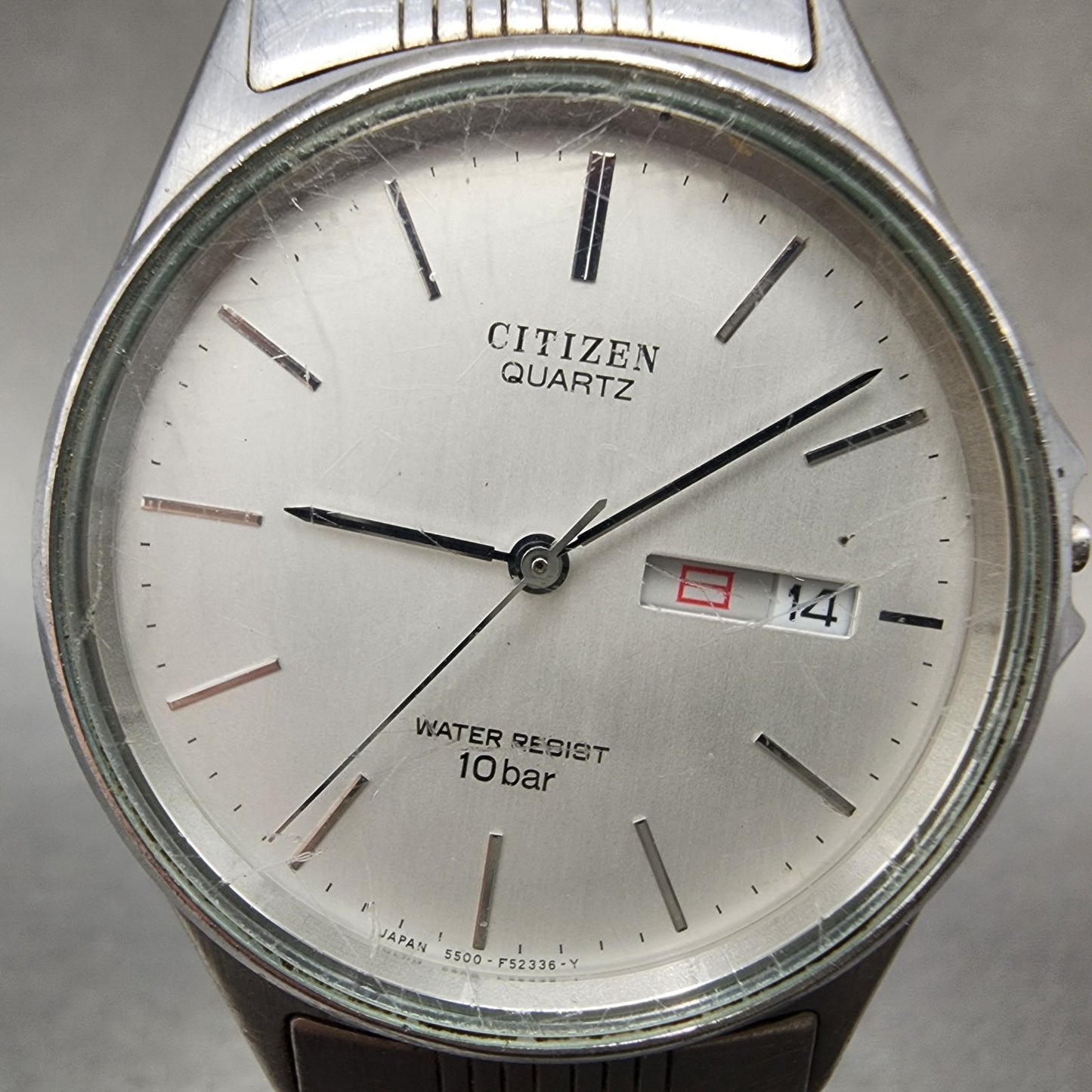 Citizen Watch Men 35mm White Dial Silver Tone Daydate Round 5500F50131 PARTS2