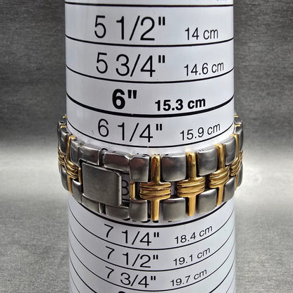 Bulova Watch Men 26mm White Dial Two Tone Date Rectangle 98B71 New Battery9