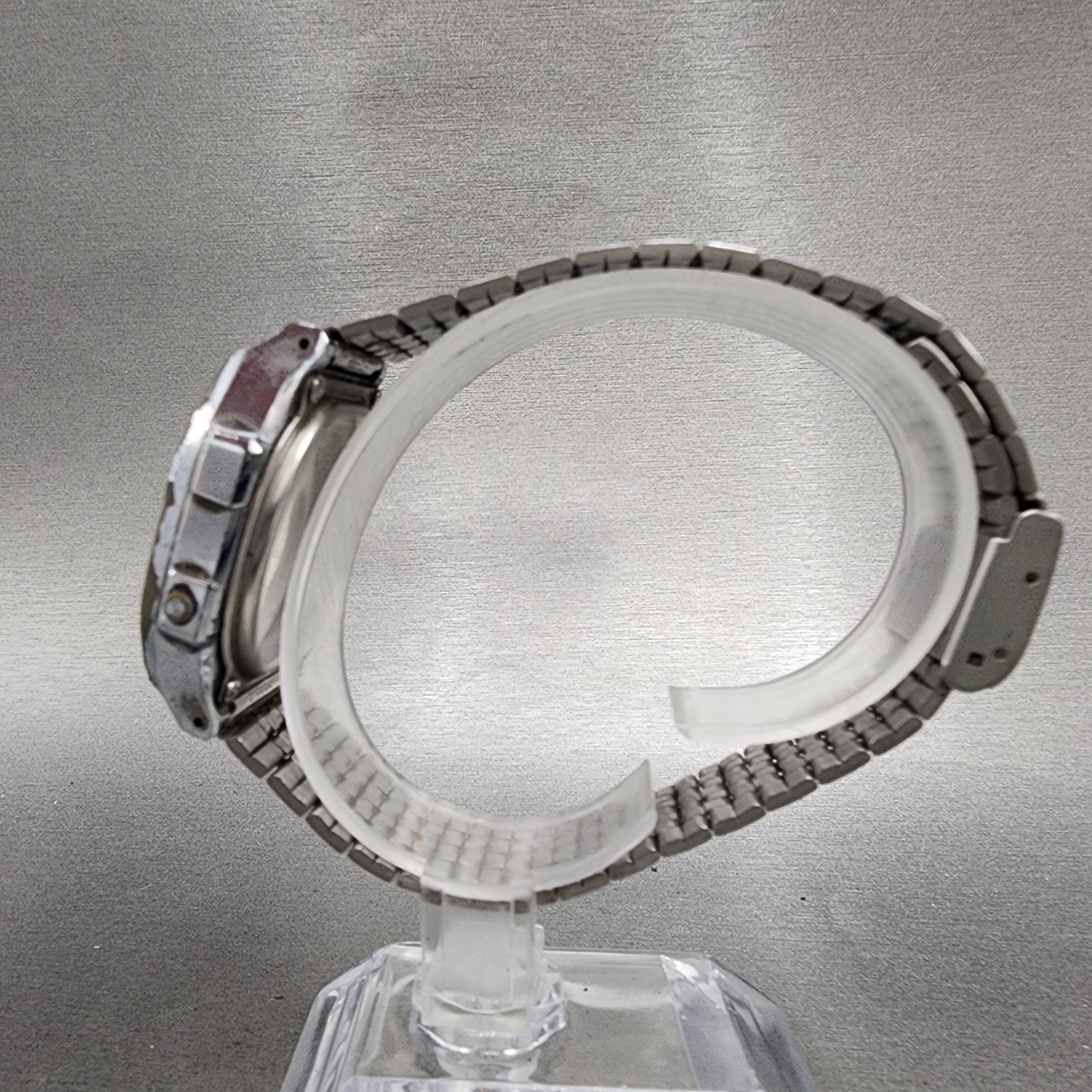 Casio A168 Watch Men 36mm Digital Silver Tone Octagon Alarm Chrono New Battery6