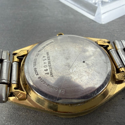 Seiko SQ Watch Men 34mm Champagne Dial Gold Tone REDA!!!!! 8123-8009 New Battery9