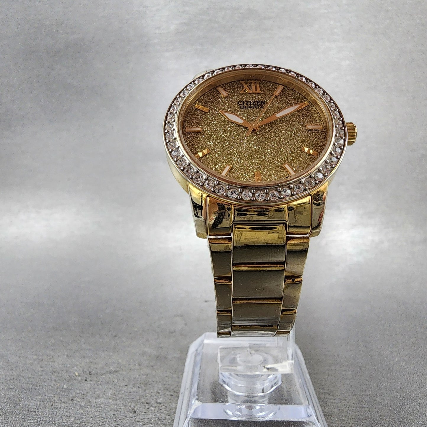 Citizen Watch Women 35mm Gold Dial Gold Tone Round EL302257P New Battery5