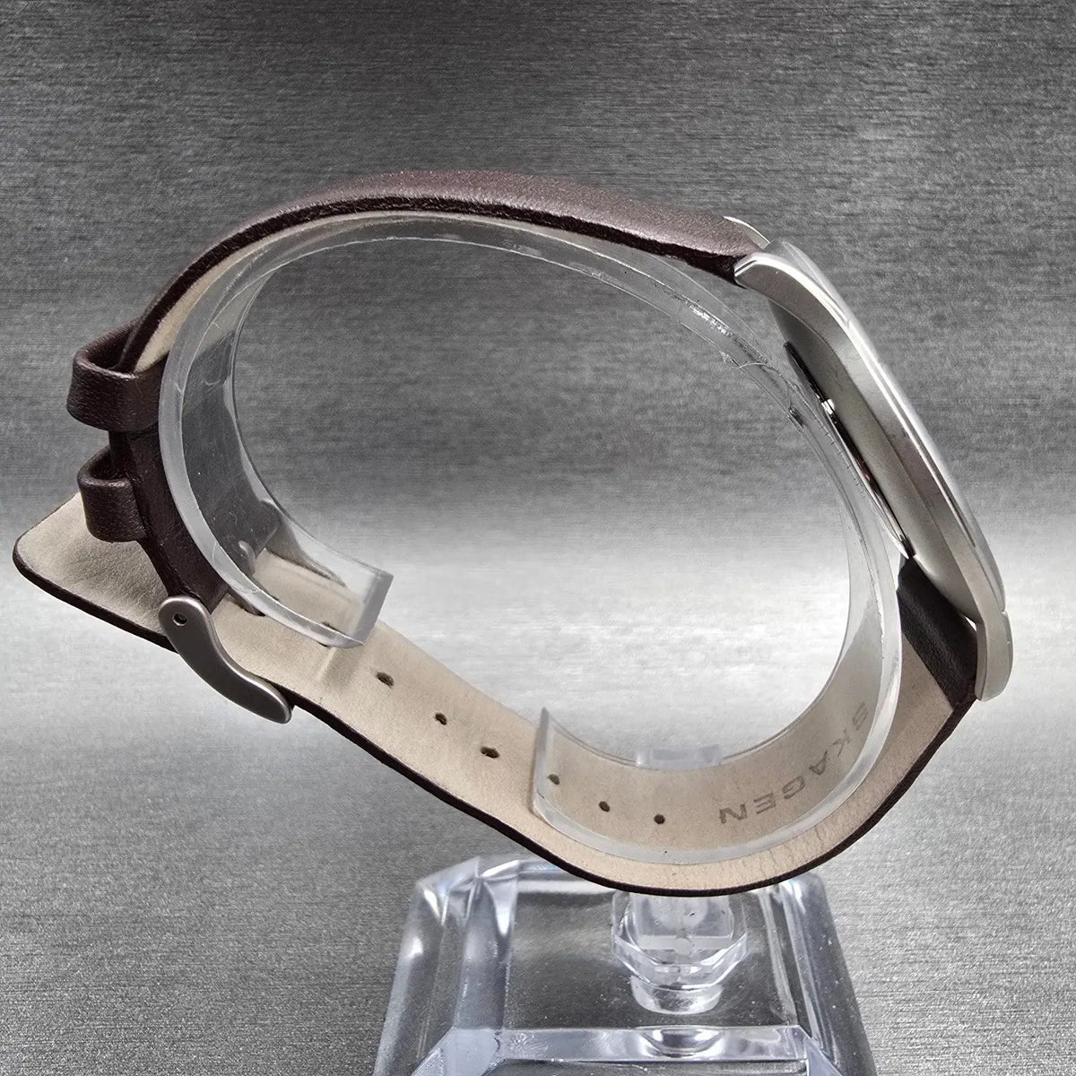 Skagen Watch Men 39mm Silver Dial Silver Leather Round 858XLSLD New Battery8