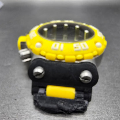 Invicta Chronograph Dive Watch Men 50mm Black Dial Steel Yellow 10038 NewBatt JK4