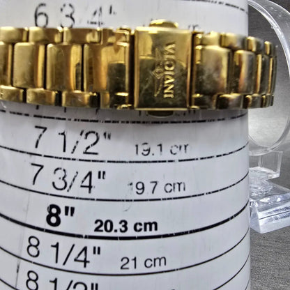 Invicta Watch Women 33mm MOP Dial Gold Tone Round 31105 New Battery Cream10