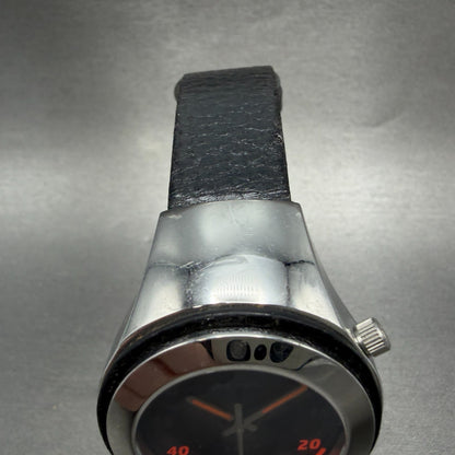 Diesel Watch Men 38mm Black Dial Silver Tone Round DZ-4001 Leather New Battery4