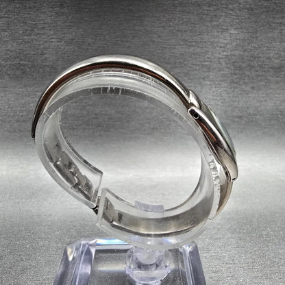 Citizen Watch Women 20mm Black Dial Silver Oval Bangle 5421-S76434 New Battery L8