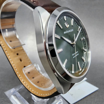 Movado Hertiage Datron Automatic Watch Men 40mm Green Dial Steel Date 36501743