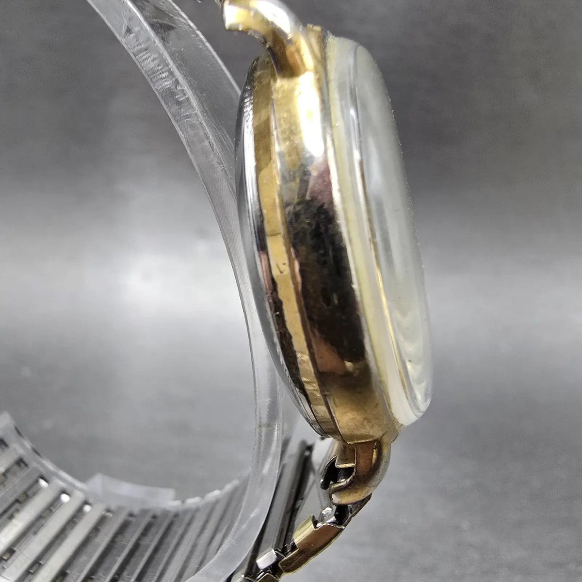 Jules Jurgensen Watch Men 30mm Champange Dial Gold Tone Date READ!! 6142 New Bat3