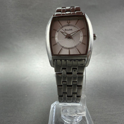 Bulova Tank Watch Women 26mm Silver Dial Silver Tone Rectangle 96L130 NewBattery5