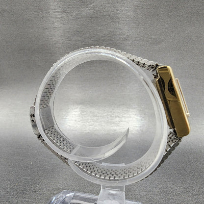 VTG Bulova Tank Watch Women 16mm White Dial Gold Tone Manual Wind Runs8