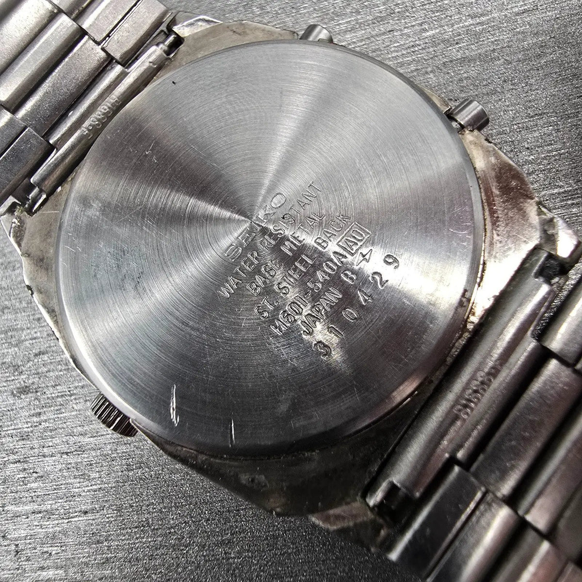 Seiko Watch Men 33mm Gray Dial Silver Tone Chrono Alarm H601-540A New Battery10