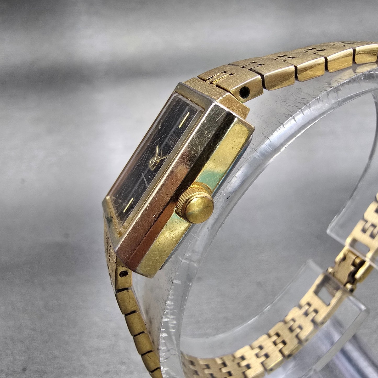 Citizen CQ Watch Women 17mm Black Dial Gold Tone Rectangle 3220-S18911 New Batt2
