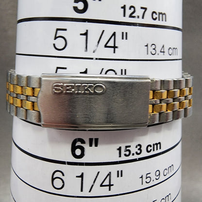 Seiko Watch Women 25mm White Dial Two Tone Daydate 7n430011 Round New BatteryBA11