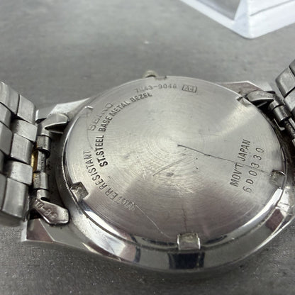 Seiko Watch Men 37mm Silver Dial Two Tone Daydate Round 7N43-9048 New Battery UL9