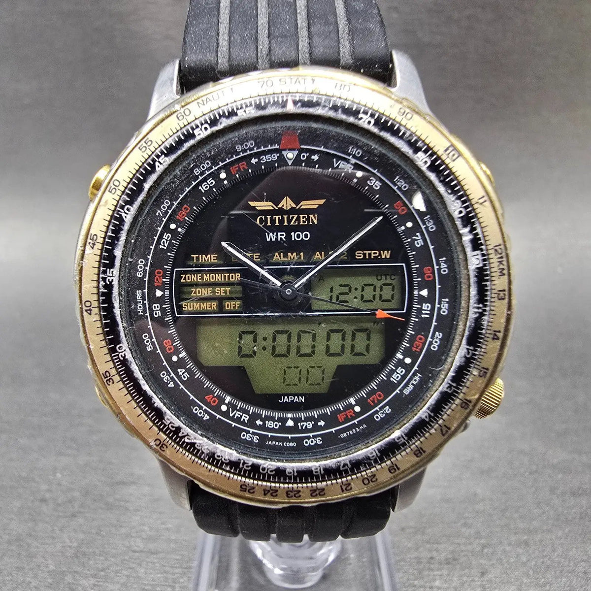 Citizen Promaster Wingman Watch Men 41mm Black Dial Two Tone READ!! NewBatt C0800