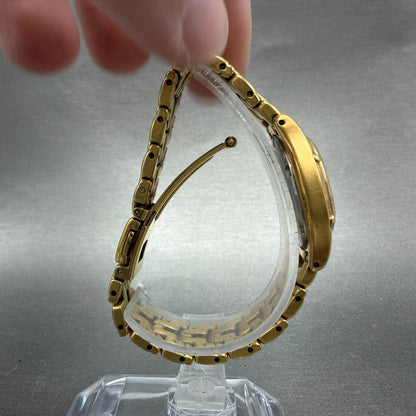 Seiko Watch Women 26mm Champagne Dial Gold Tone Date Round 7n82-0599 New Batt M68