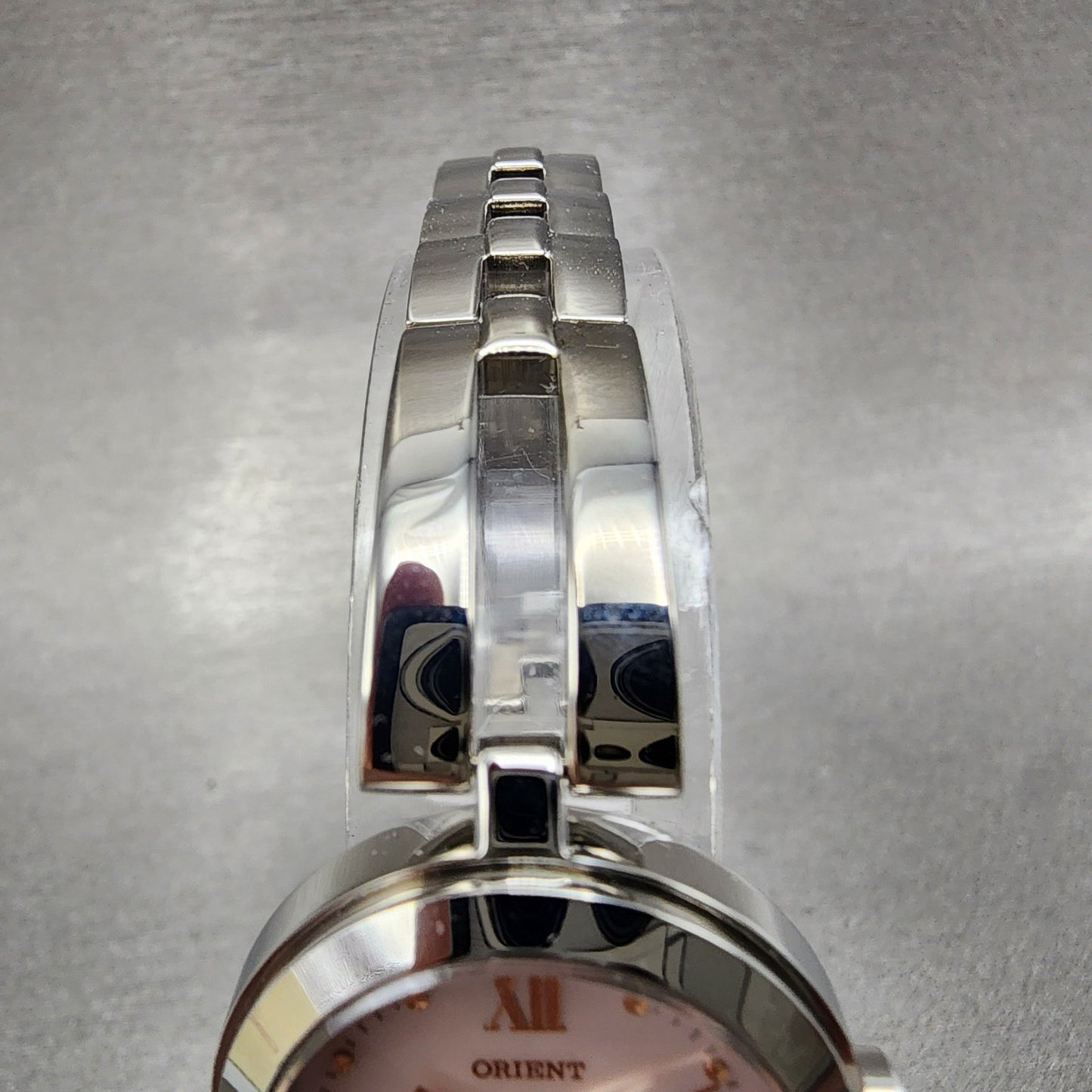 Orient IO Solar Watch Women 24mm MOP Dial Silver Tone Date Round KN70UAA0 Runs5