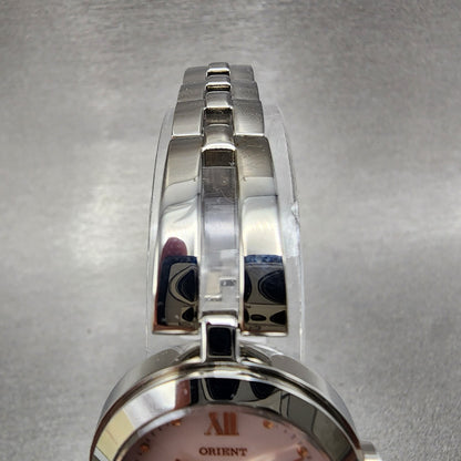 Orient IO Solar Watch Women 24mm MOP Dial Silver Tone Date Round KN70UAA0 Runs5