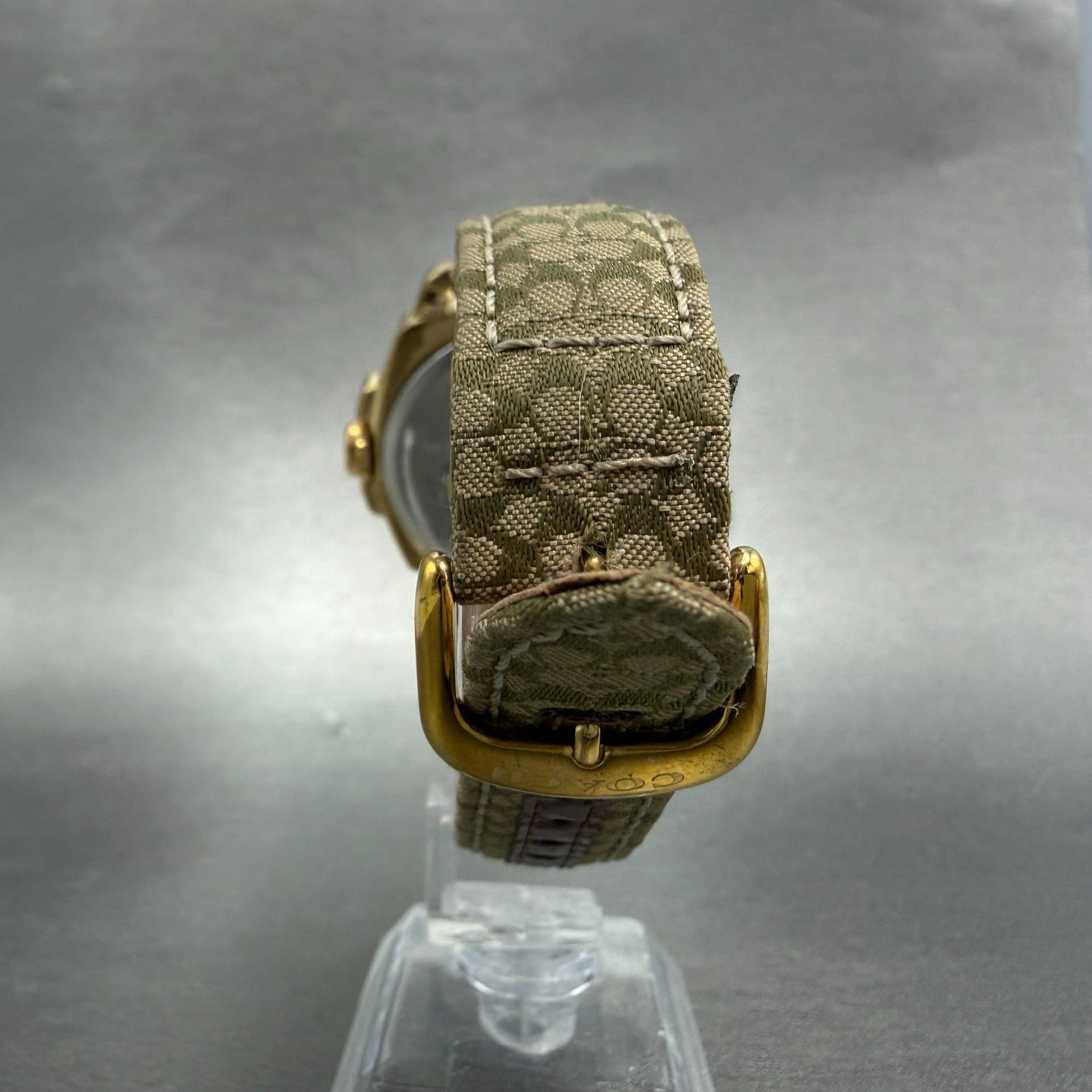 Coach Boyfriend Watch Women 38mm Champagne Dial Gold Tone Round New Battery A7