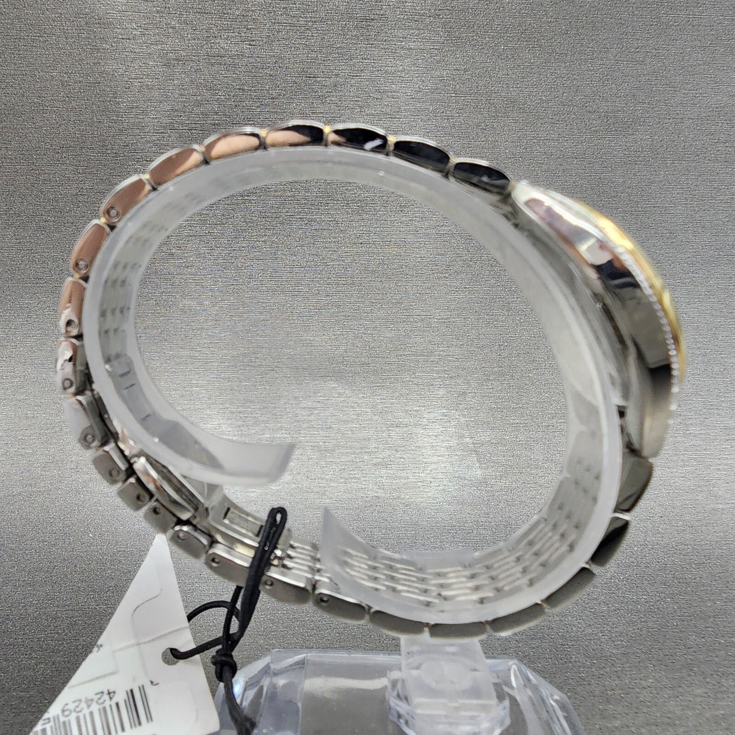 Bulova Diamond Watch Women 30mm Silver Dial Two Tone Diamond Bezel Round 98R2968