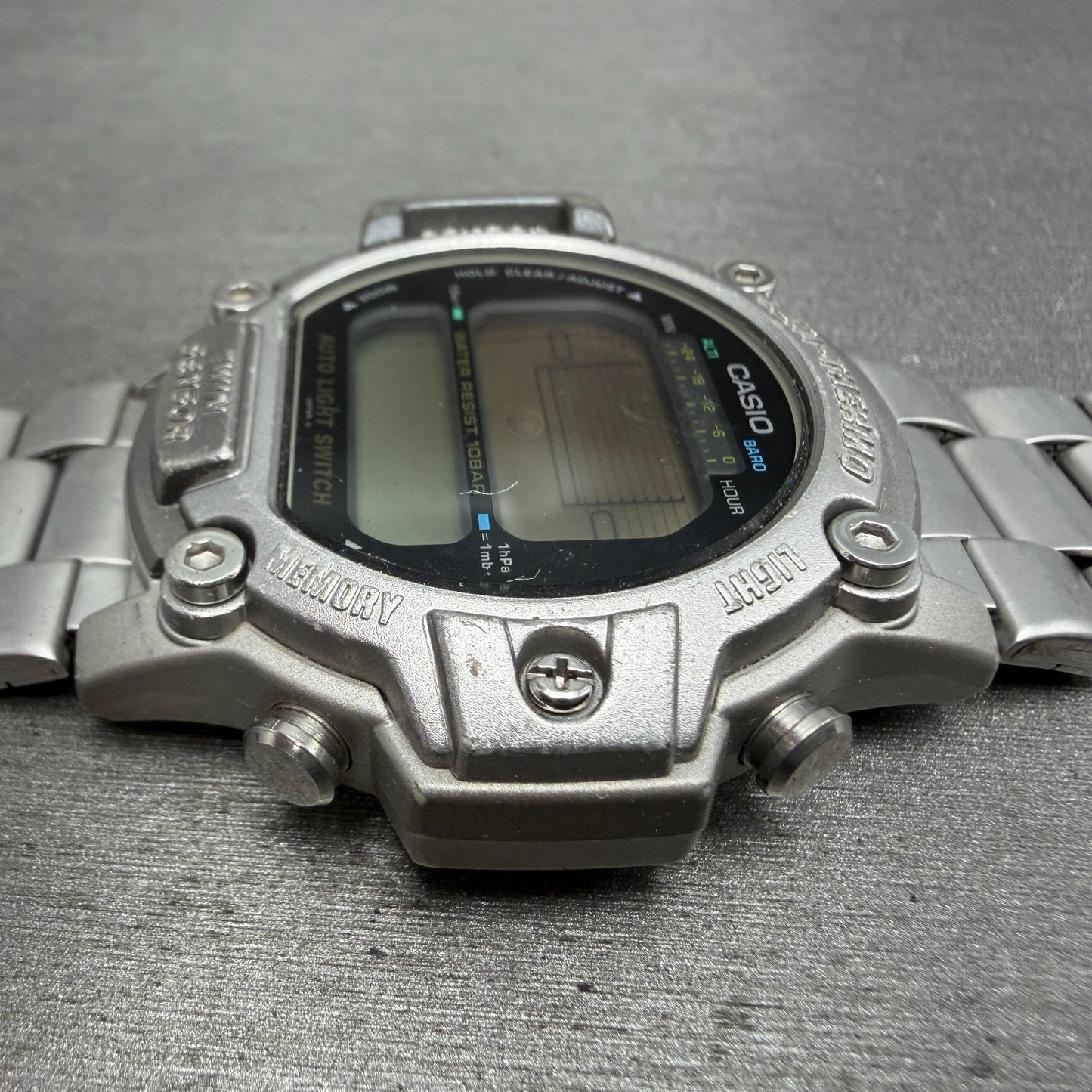 Casio ProTrek PRT-300 Watch Men 47mm Silver Digital Alit-Thermo PARTS4