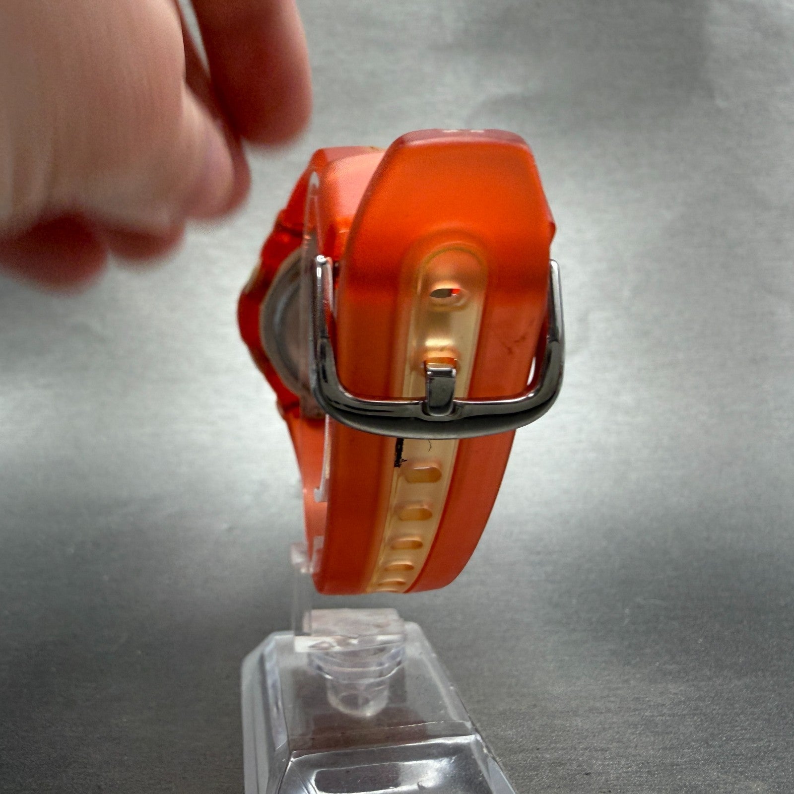 Casio Baby-G BG-163A Watch Women 42mm Orange Digital Round Alarm Chrono New Batt7