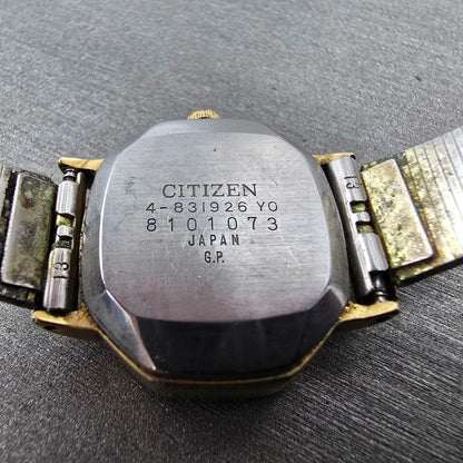 Citizen Castalia Watch Women 25mm White Dial Gold 4-831926 New Battery VTG JP9