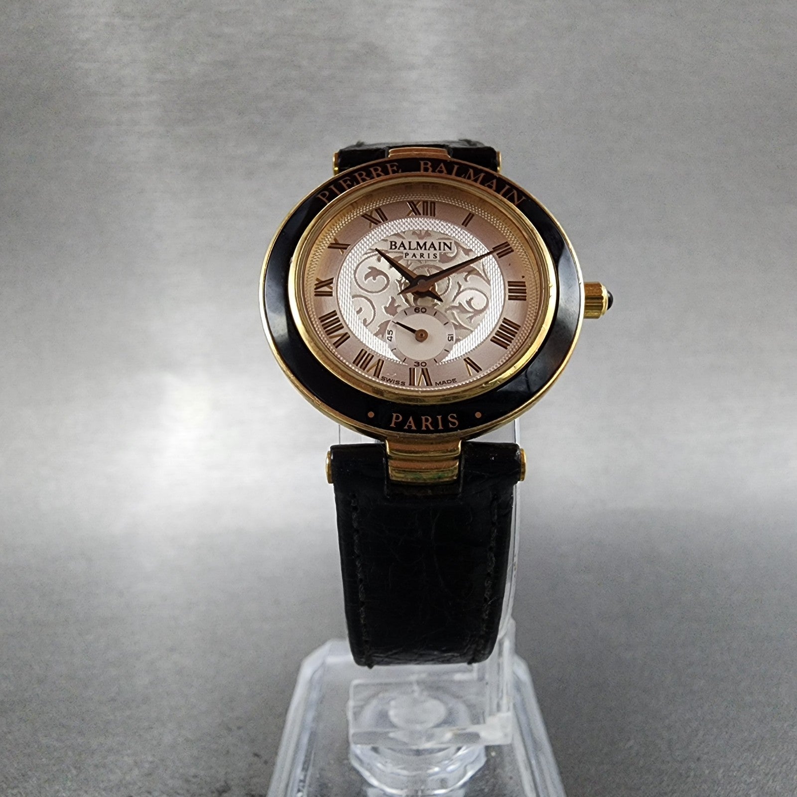 Pierre Balmain Watch Women 26mm White Dial Gold Tone Small Seconds New Batt6