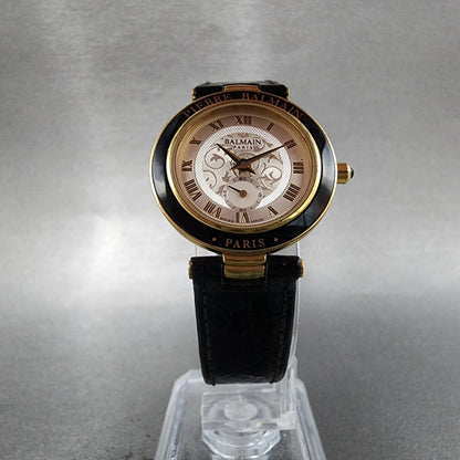 Pierre Balmain Watch Women 26mm White Dial Gold Tone Small Seconds New Batt6