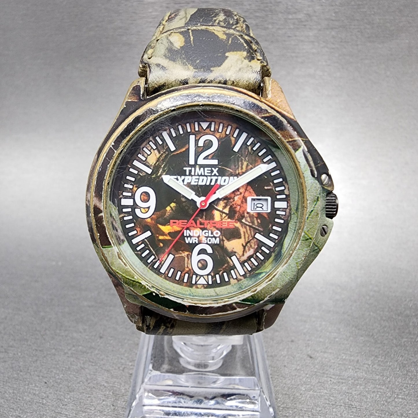 Timex Expedition Real Tree Watch Men 39mm Camo Dial Camo Case Round New Batt0