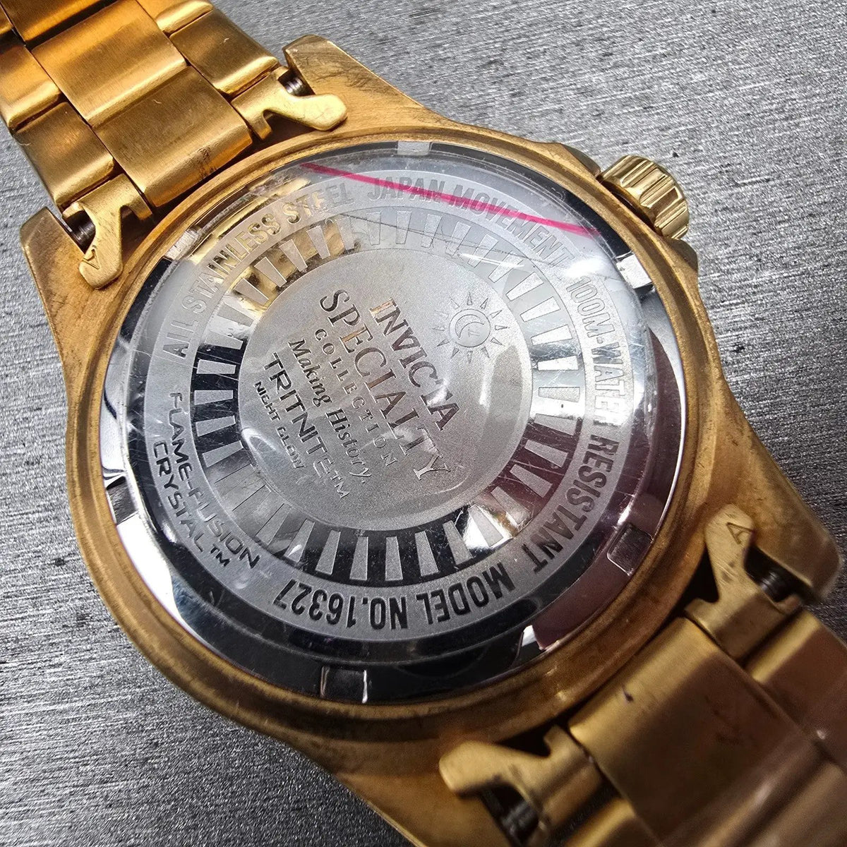 Invicta Angel Watch Women 38mm Gold Dial Gold Tone Date Round 16327 New Battery10