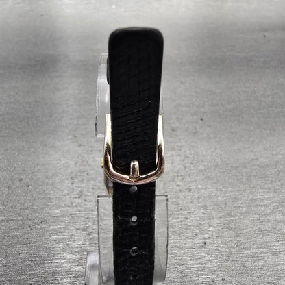 Seiko Watch Women 17mm Black Dial Gold Tone Rectangle 2B20-5009 New Battery VTG7
